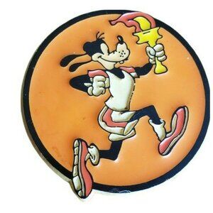 Disney Goofy Olympic Torch Runner Fridge Magnet Monogram 1970s Vtg Monogram 2"